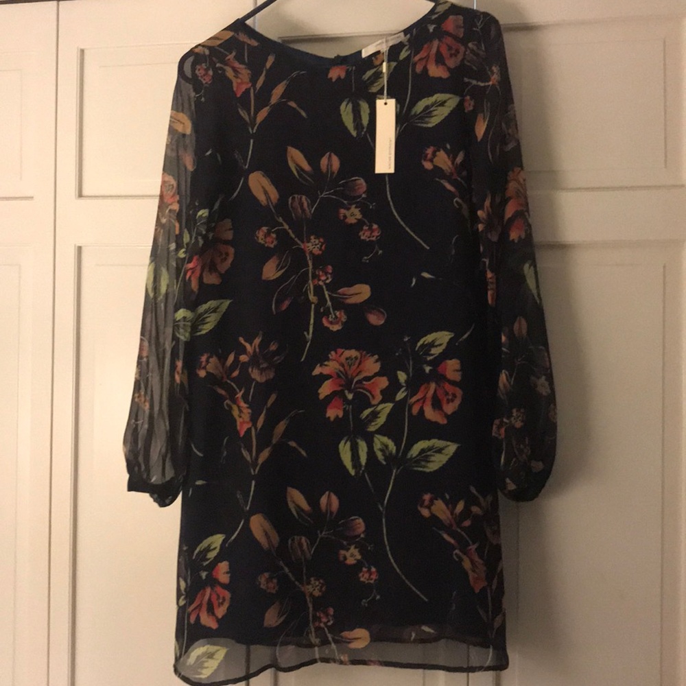 Lavender Brown Floral Dress